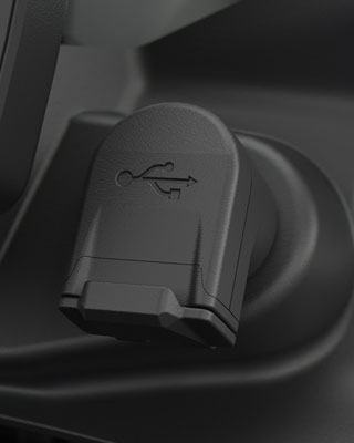 We see the USB port of the F 750 GS.