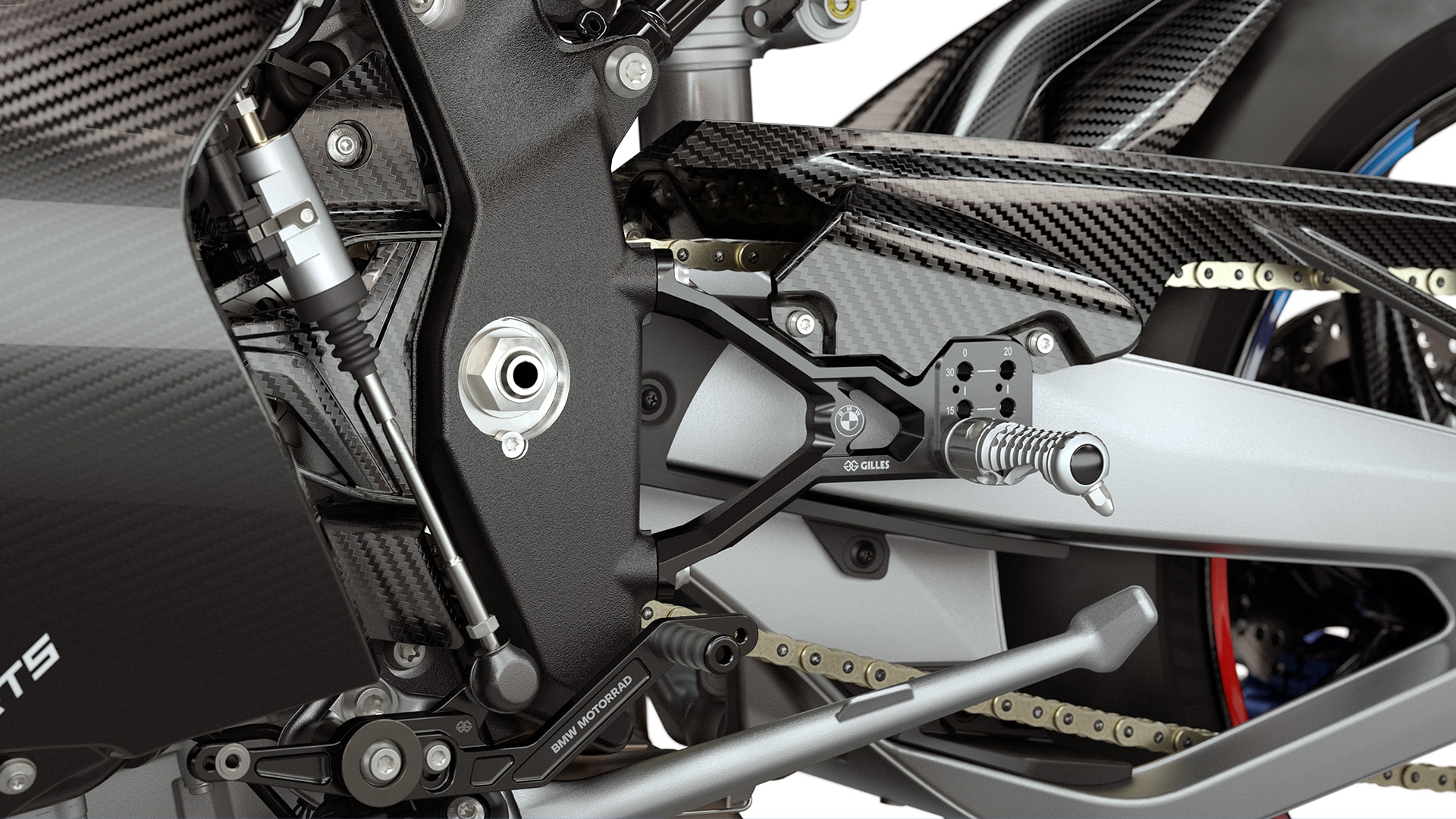 Footrest system of the M 1000 RR
