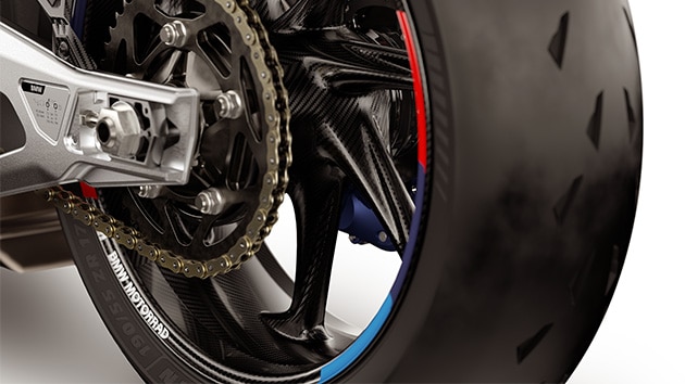 M Carbon wheels with tape design of the M 1000 RR